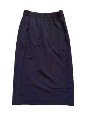 VTG Escada Margaretha Ley Long Skirt Blue Midi Pockets Secretary 80s 4 / 36